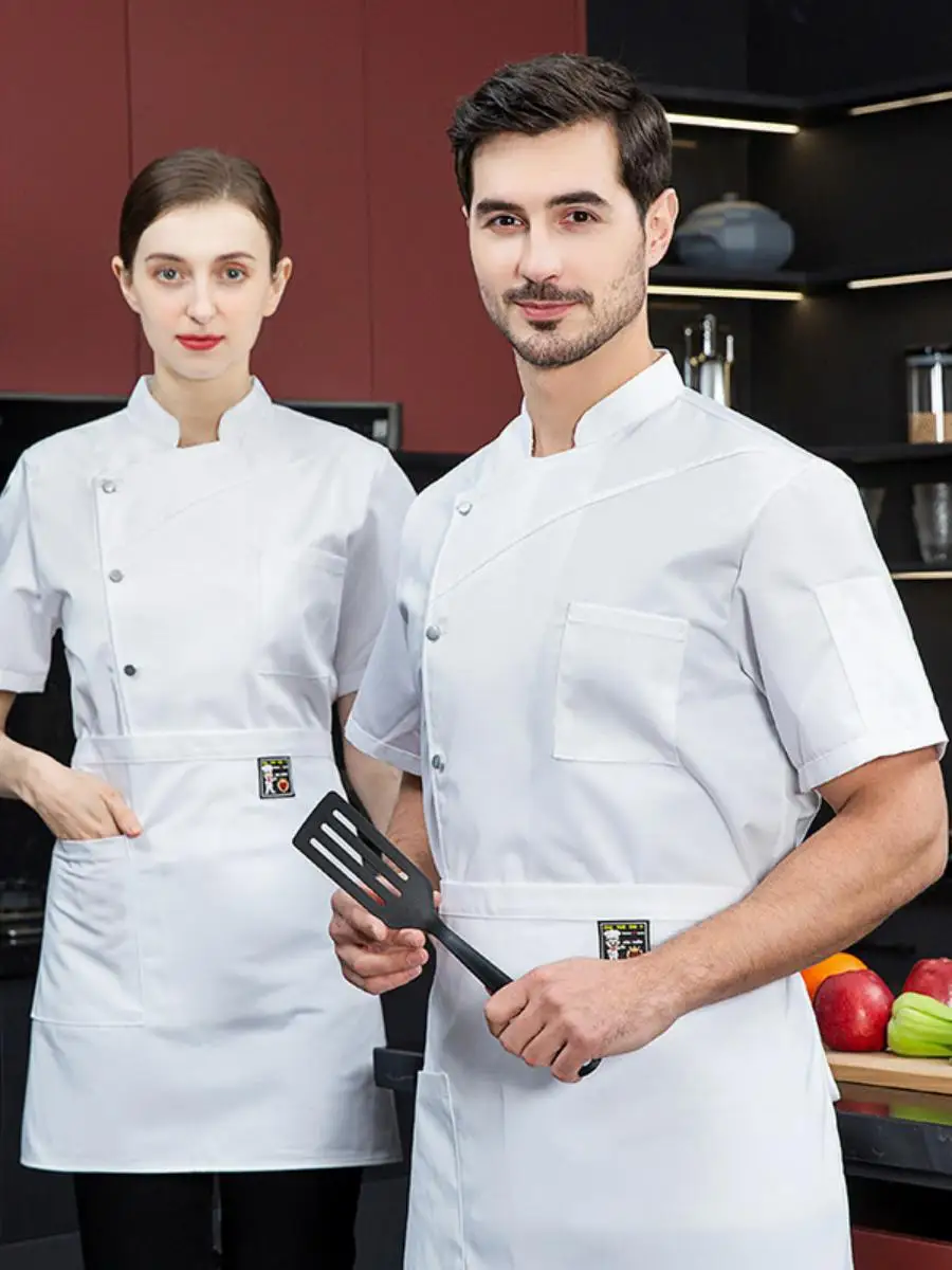 

ort Sve Chef orm Women's Sle Kitchen Workwear Western Restaurant Chef Manager Suit Anti-Stain Easy Care Spring