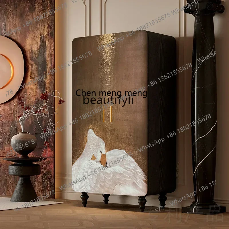 zq1French خزانة ملابس كلاسيكية من الخشب الصلب الخالص خزانة ملابس فاخرة بباب مزدوج وخزانة متكاملة خالية من التركيب #1