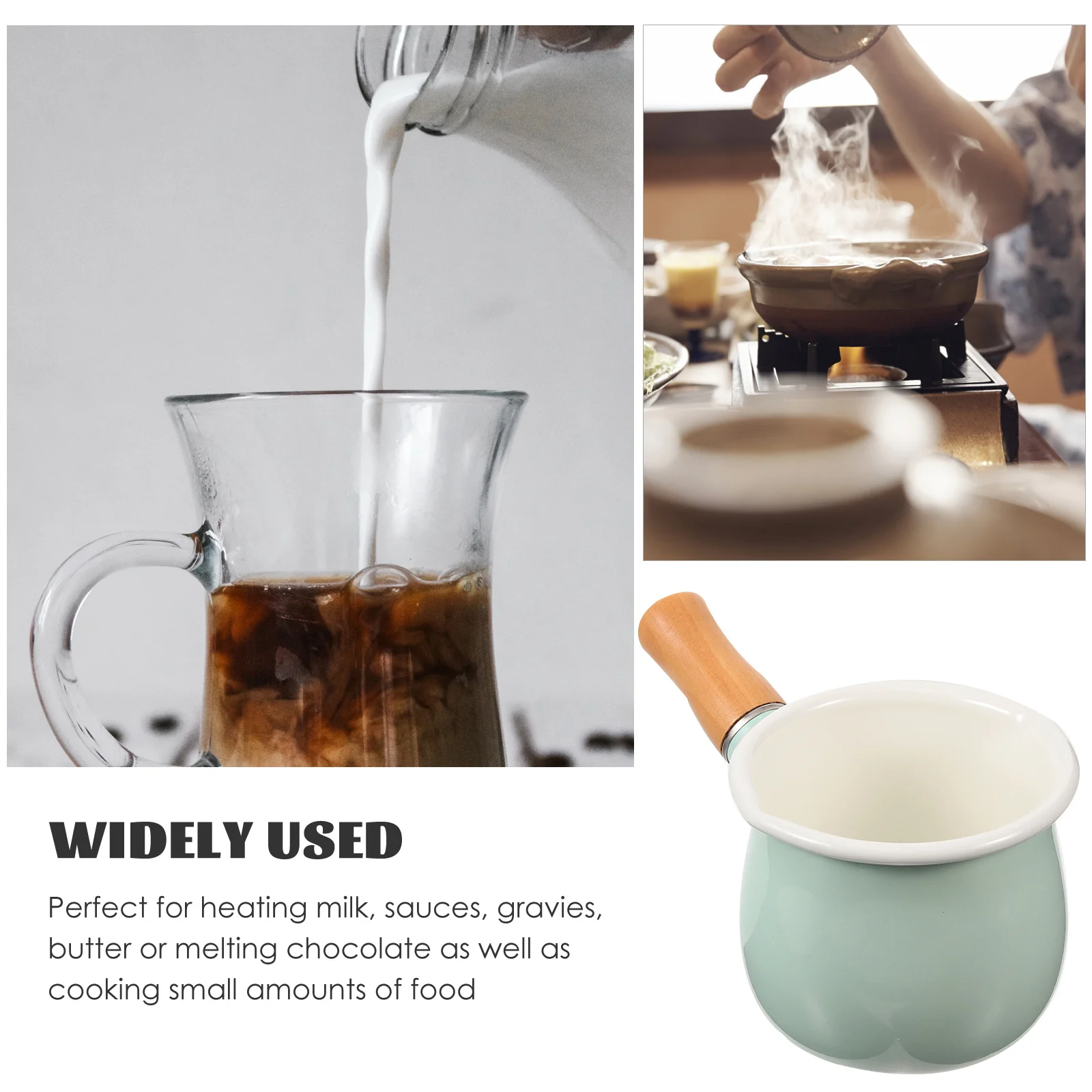 

Mini Milk Pot 10CM Grey Enamel Small Saucepan Perfect for Baby Food Butter Melting Cookware Quick Heat Lightweight Portable