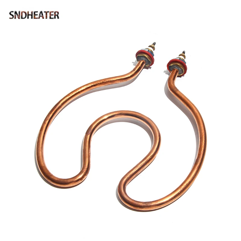 SNDHEATER 220V Horse Hoof Type Copper Water Heating Fittings M16 Thread High Power Electric Circular Heater Element 304SS 2.5KW