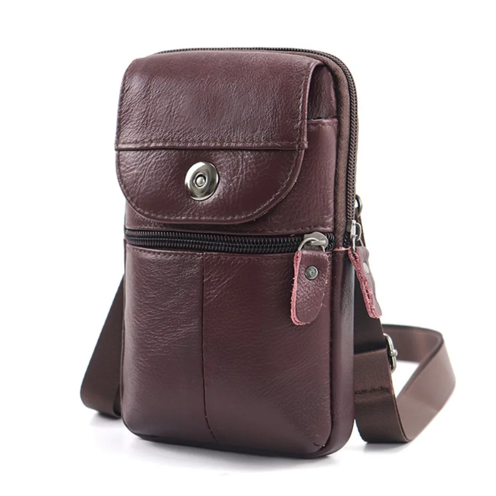

PU Leather Mobile Phone Pouch Cards Holder Large Capacity Belt Waist Bag Crossbody Vertical Phone Belt Hanging Pouch