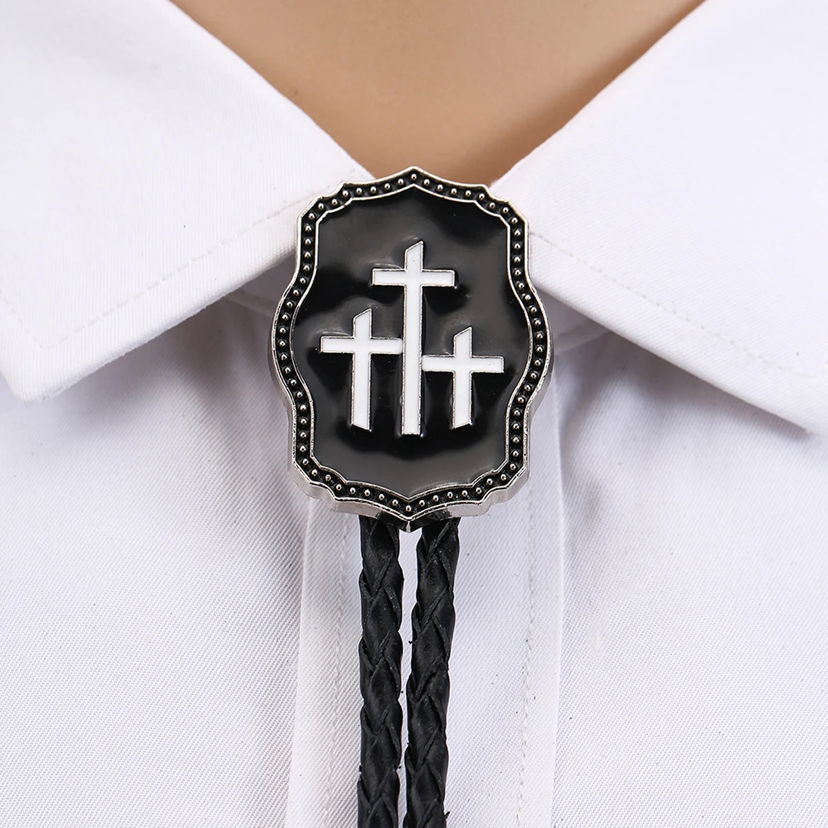 Western Cowboy Bolo Tie for Men Women Braided Leather Rope Necktie Vintage Costume Jewelry Trend Dropshipping
