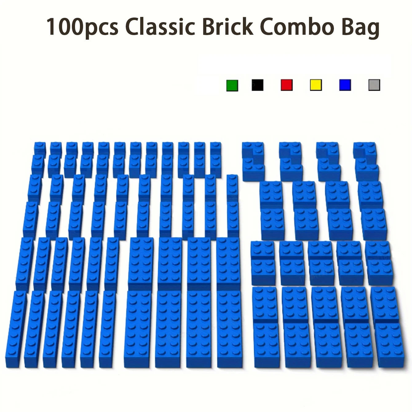 100pcs High Bulk Building Blcoks Creative Bricks Mixed Shape Classic Bricks Random Color Building Bricks Birthday Gift