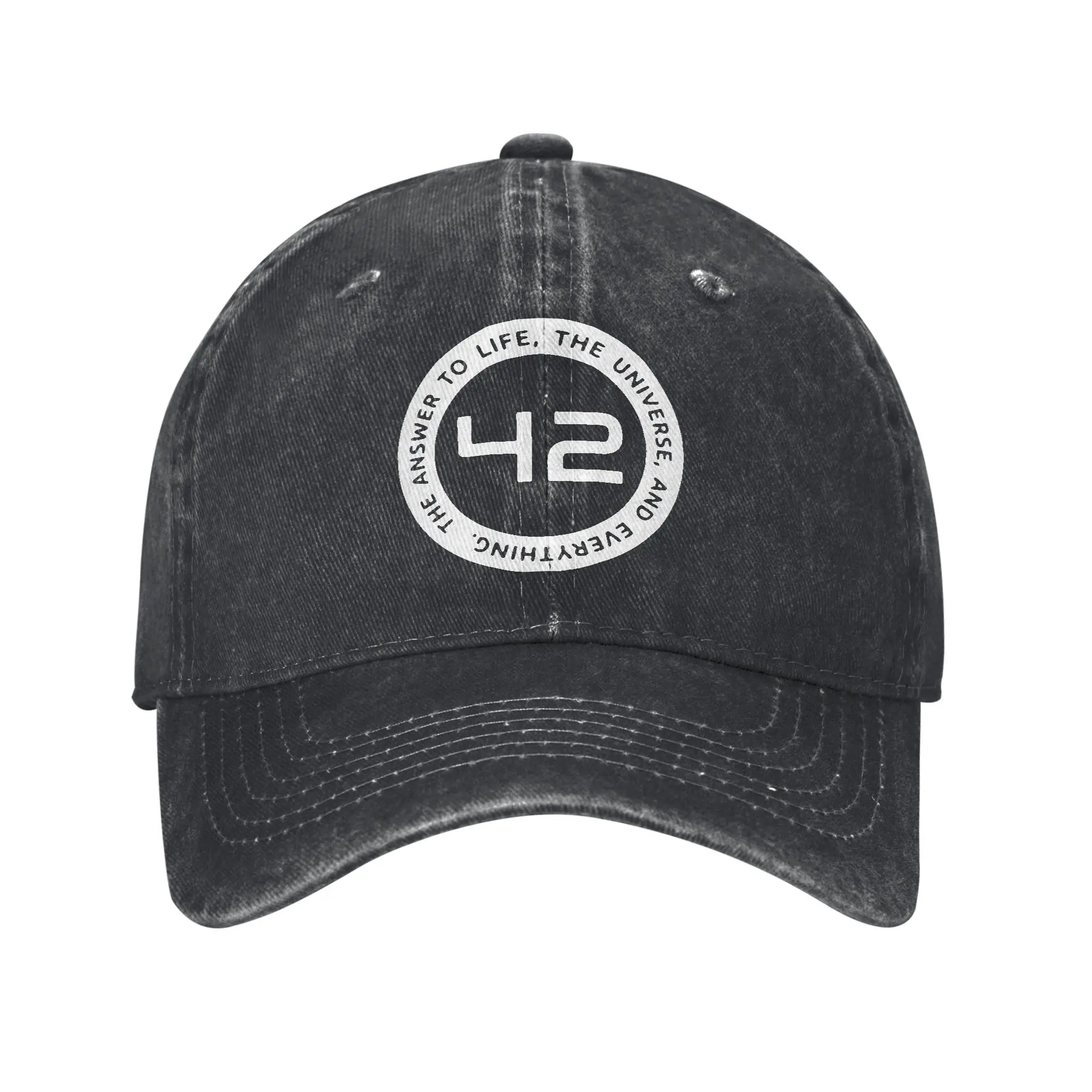 42 The Answer To Life The Universe And Everything Douglas Adams Baseball Caps for Men Distressed Denim Washed Snapback Cap Hat