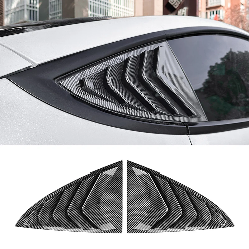 Rear Triangle Window Shutters Triangle Sunshade Modified  Patch Shark Gill For Tesla Model 3 2017-23 For Model Y 2020-2024