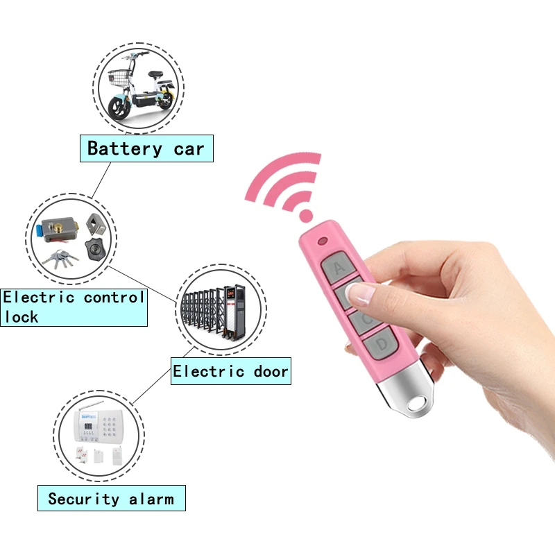 

Universal 433 MHz Wireless Remote Control Garage Door Opener Transmitter 4 Key Replication Cloning Electric Door Key Replication