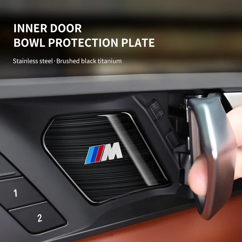 Stainless Steel Car Inner Door Bowl Cover For BMW X5 X6 X7 G05 G06 G07 Auto Interior Door Handle Trim Sticker Decor Accessories