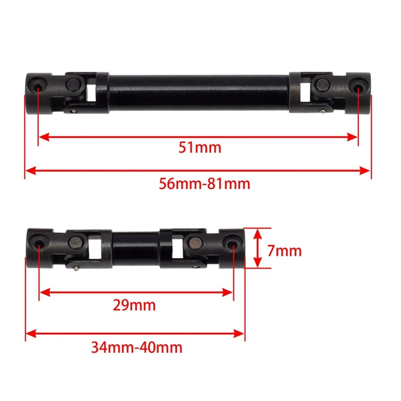 Steel Center Drive Shaft For 1/24 RC Crawler Car Axial SCX24 AXI90081 Deadbolt AXI00004 B-17 Betty Upgrade Parts