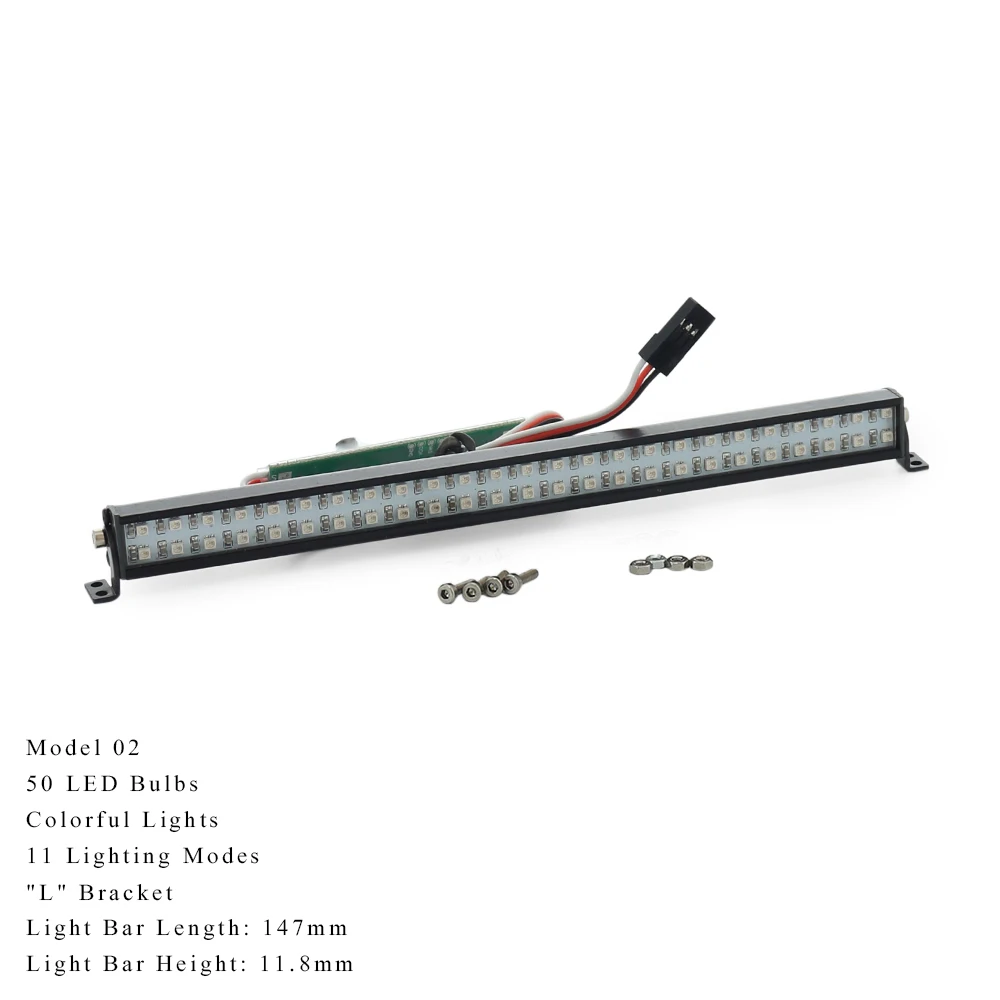 4.8-7.4V Dak Lamp Wit/Kleurrijke Led Licht Bar Voor Rc Crawler Auto X Maxx TRX4 Bronco 2021 SCX10 Capra RBX10 D90 Wpl C24
