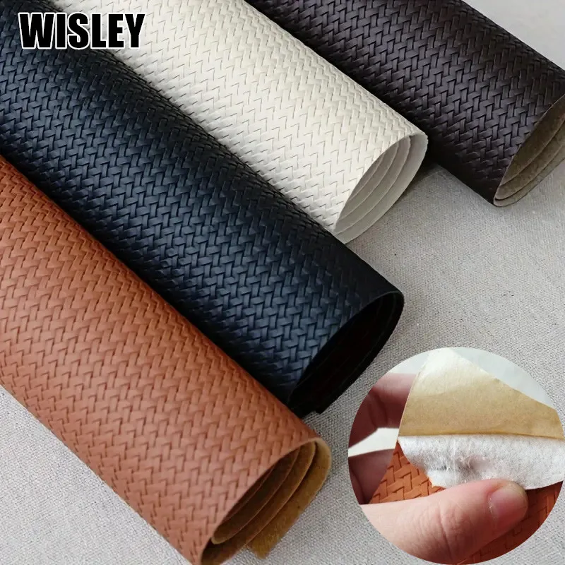 

Самоклеящаяся кожаная ткань с замысловатым плетением для DIY ремесленных сумок, декор стола, наполнитель ящика, внутренняя наклейка из искусственной кожи