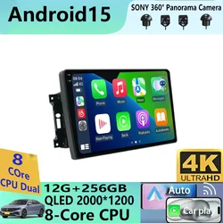 Android 15 Car Radio QLED GPS Navigation Multimedia Player For Jeep Compass/Commander/Grand Cherokee/Wrangler/Liberty AutoRadio