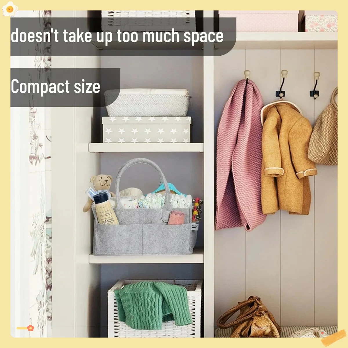 Draagbare babyluier Caddy Organizer, autostoelopslag voor kinderkamer luiertafel