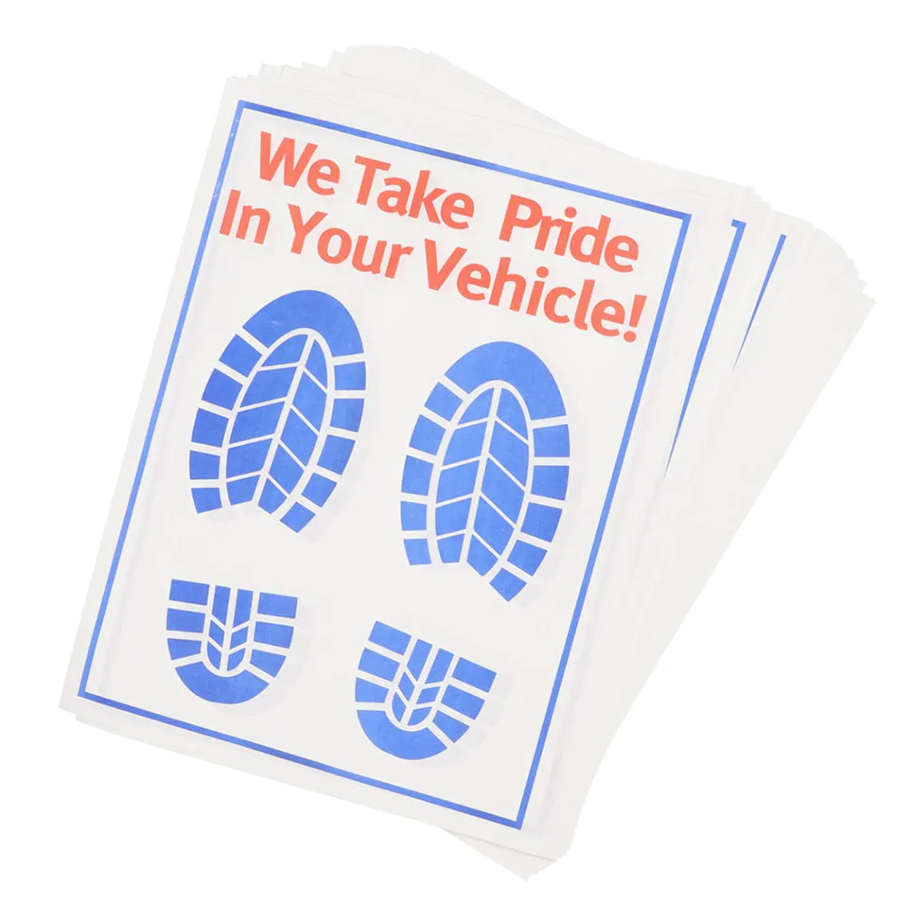 60Pcs White Automotive Paper Floor Mats Disposable Car Floor Protectors for Grease Dirt Prevention in Repair Shops Detailing