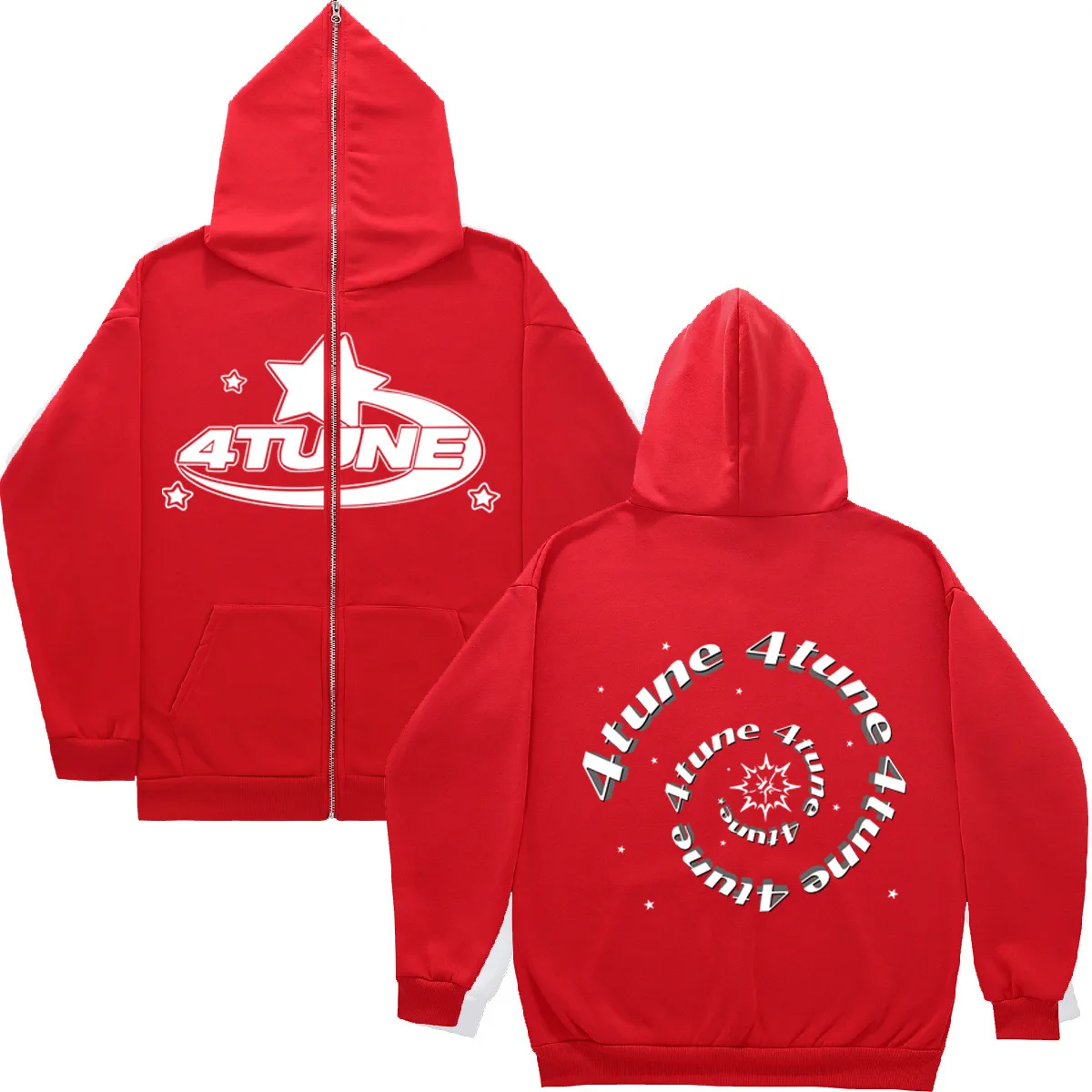 

European and American dark sportswear men's and women's hoodies Gothic couple Harajuku large-sized zippered fleece hoodie