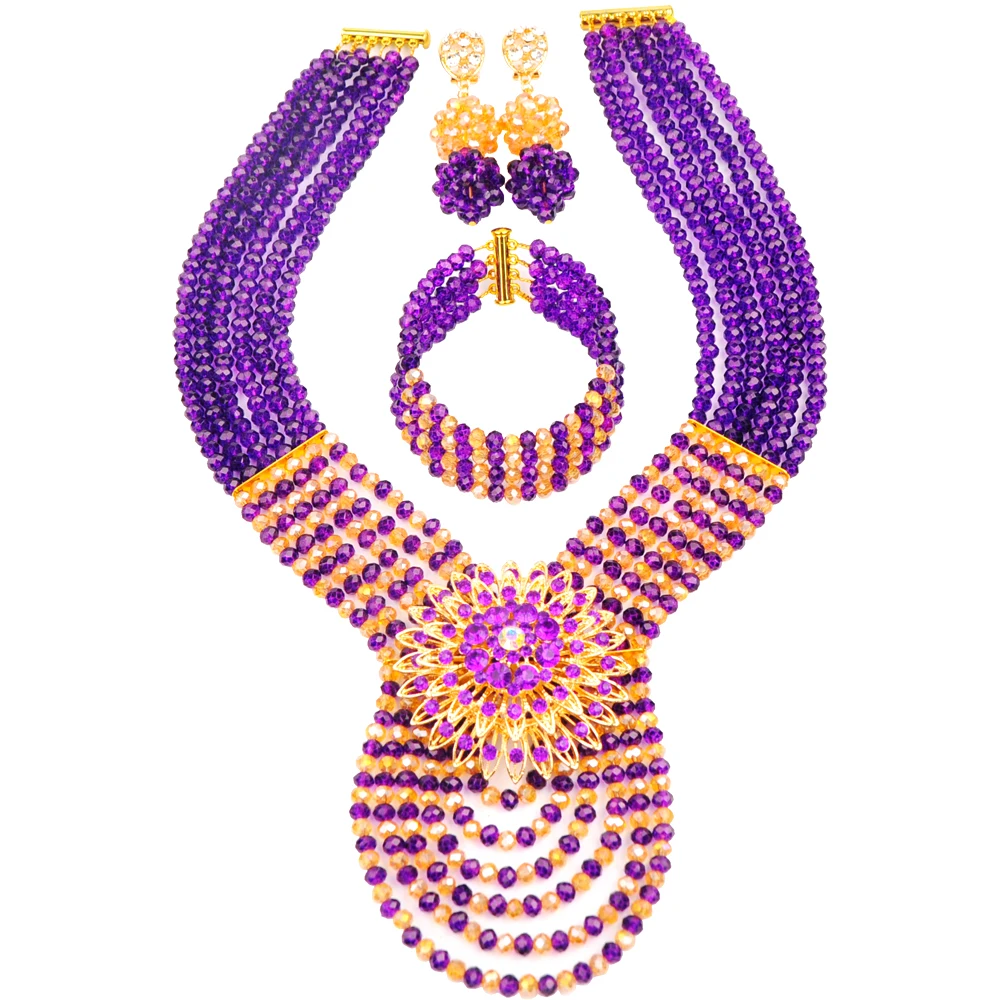 Wedding jewelry Crystal Necklace Africa Nigeria Bridal jewelry collection