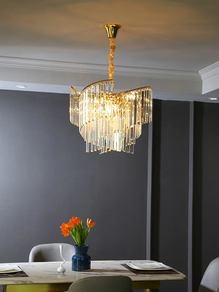 Modern Crystal Chandelier For Living Room Bedroom Dining Kitchen Home Gold Hanging LED Pendant Lamp Luxury Decoration Lighting