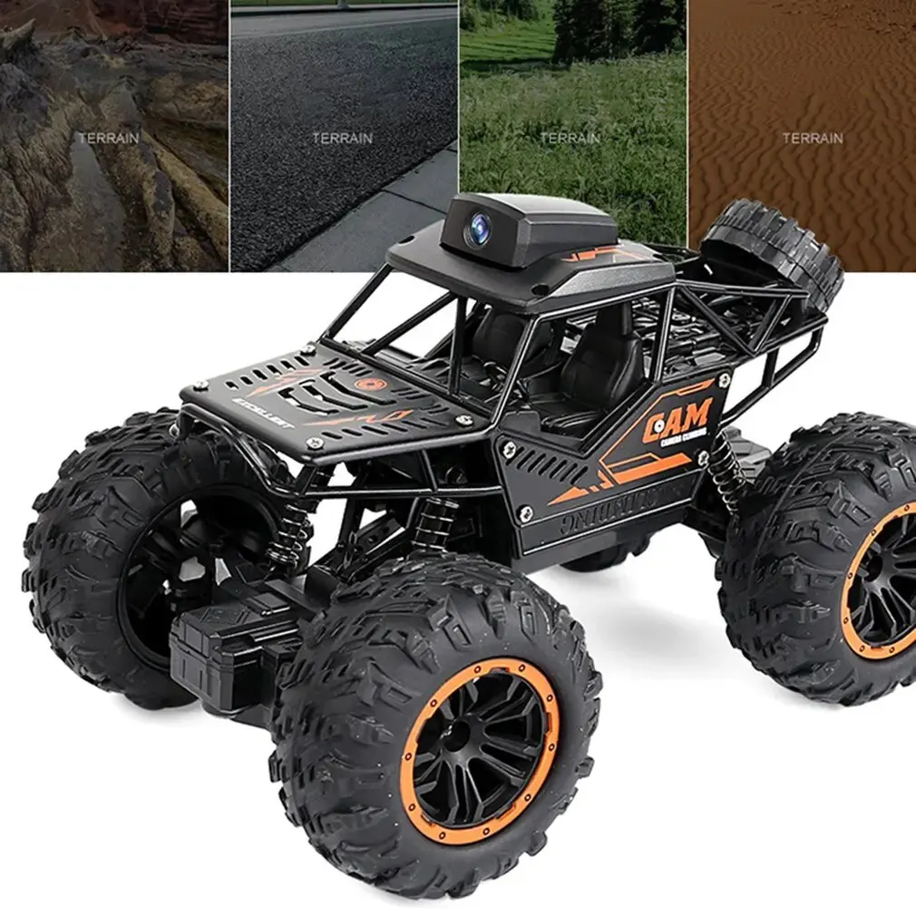 Voiture de cascade télécommandée tout-terrain pour enfants, voiture RC avec caméra HD 720P, WIFI, FPV, 1:18, 2.4G, SUV, radio, jouets d'escalade