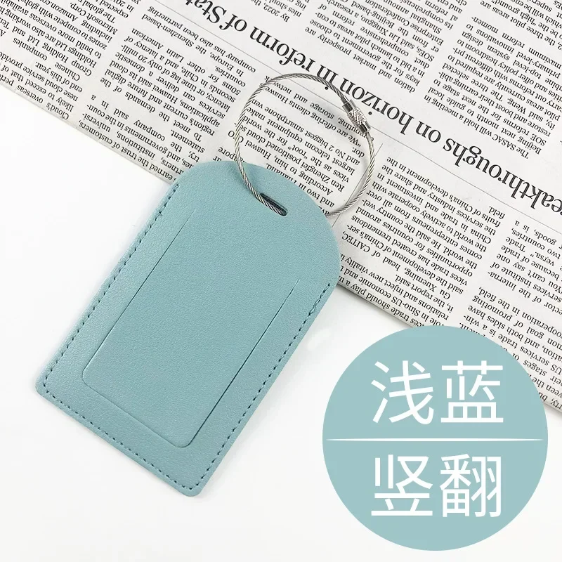 1PC Women Men PU Leather Luggage Tag Suitcase Address Label Baggage Boarding Bag Tag Name ID Address Holder Travel Accessorie