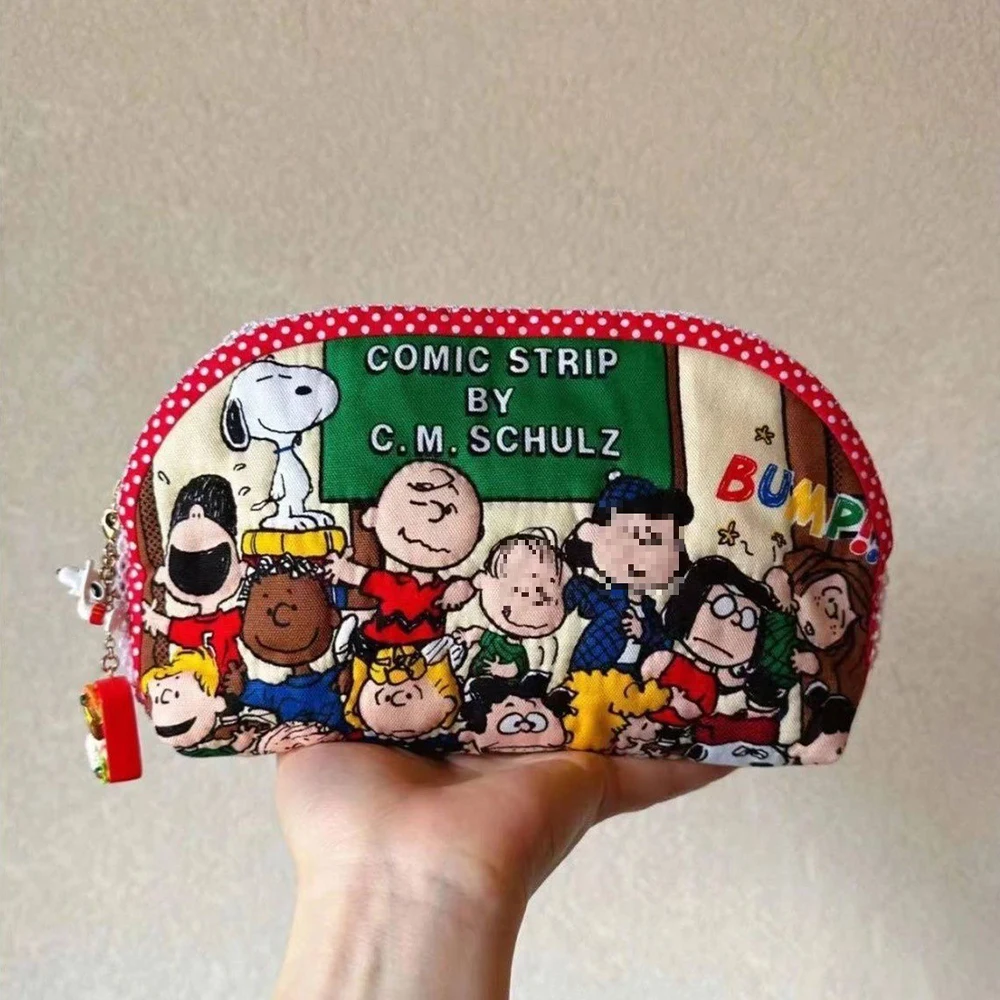 TAKARA TOMY Snoopy cartoon Large capacity StorageBag Cute joint PrintedPen Bag coin purse Stationery StorageBag Student Gift Toy