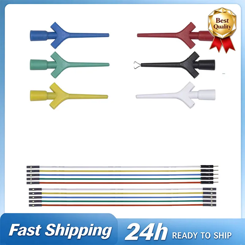 Mini SMD IC Spring Hook Test Clips Multimeter Test Leads Cable For Logic Analyzer Adapter Programming Silicone Cable 60V/3A