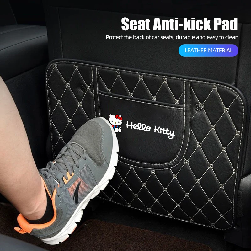 

Sanrio автомобильное сиденье, противоударная накладка на спинку, кожаный защитный чехол Kuromi Pochacco Hello Kitty Cinnamoroll Mymelody PomPomPurin