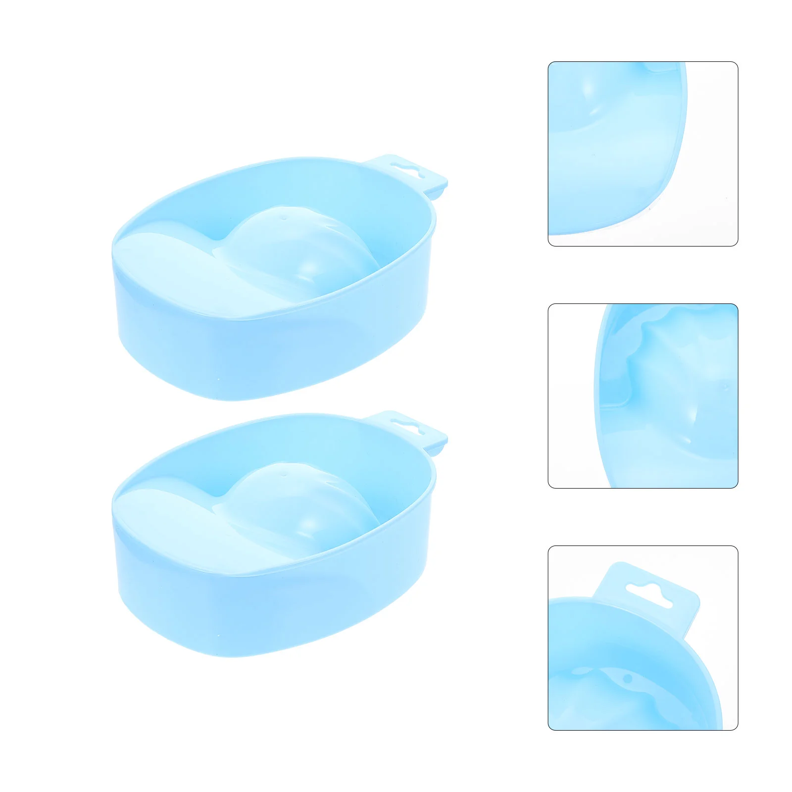 2 Pcs Nail Soaking Bowl Manicure Tools Pigment Removing Plastic Spa Color Polish Remover Tray