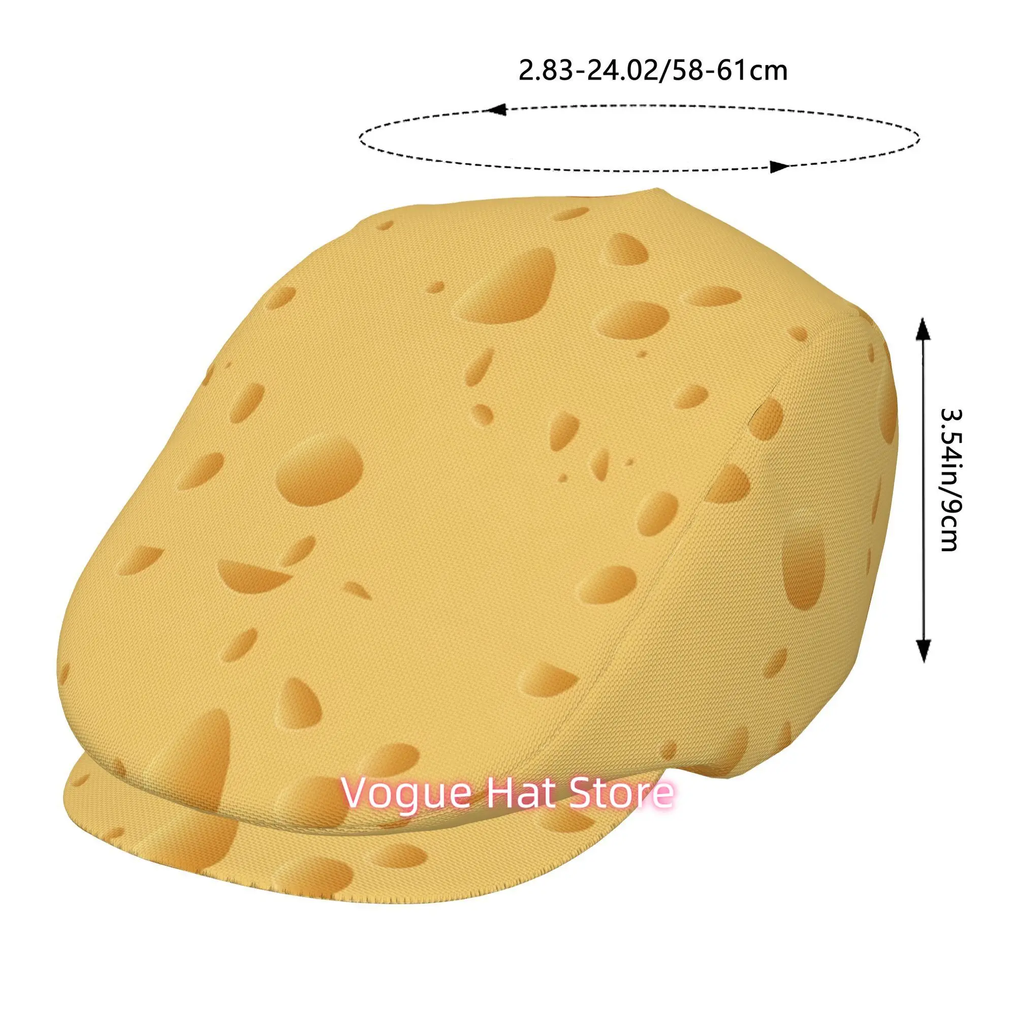 1pc Cheese texture All-over printed beret,  newsboy cap, unisex, a must-have fashion accessory for outdoor leisure activities an