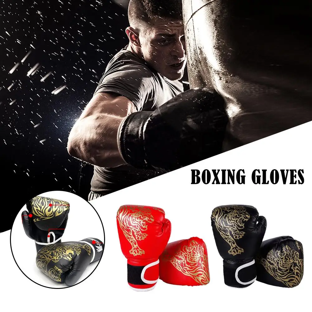 Boxing Gloves Professional Tiger Breathable Pu Leather Thai Boxing Sanda Gloves Muay Gloves Thai Boxes Flame Gloves Thai Fi C4z2