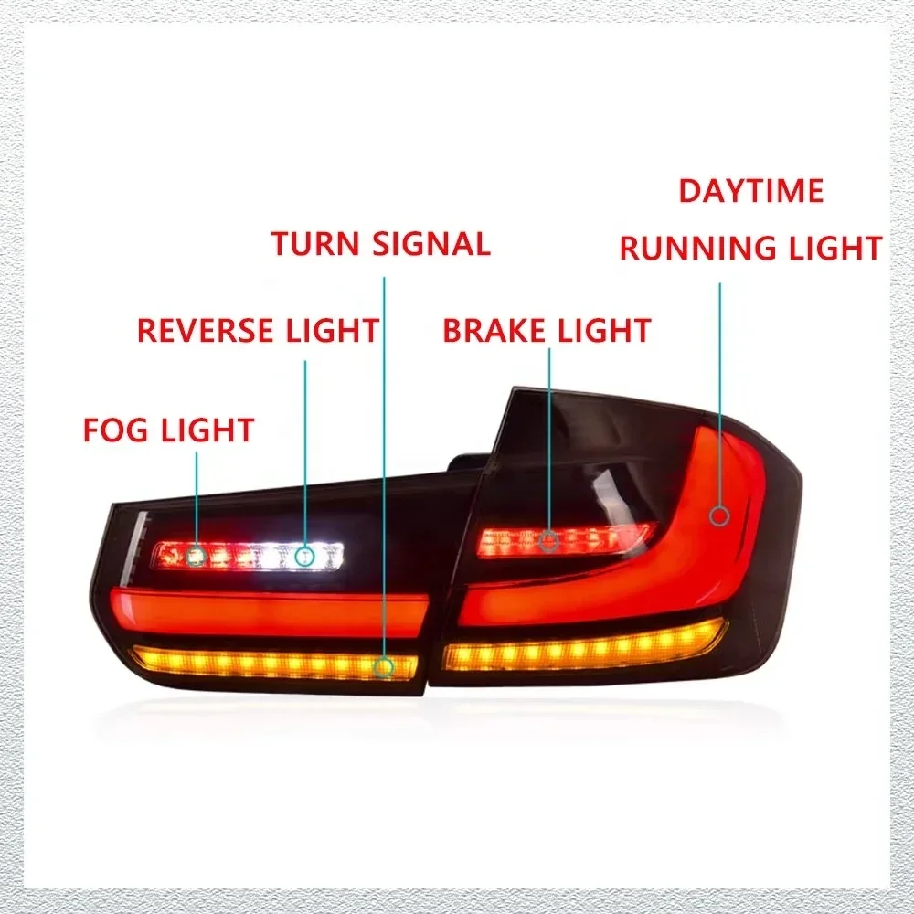 سيارة مصباح ليد خلفي اكسسوارات الفقرة السيارات لسيارات BMW F30 F35 2013-2018 السيارات الضباب DRL الفرامل بدوره مصباح إشارة التوصيل والتشغيل