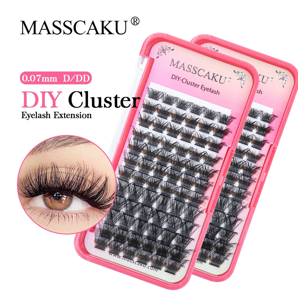 

MASSCAKU Super Soft Segmented Cosplay Fake Eyelashes Easy-grafting lash clusters Makeup at home Russian Volume Faux Mink