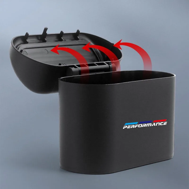 Car Trash Bin Hanging Vehicle Garbage Dust Case Storage Box for BMW M Performance E46 E39 E90 E36 E60 E30 X3 X5 Car Accessories