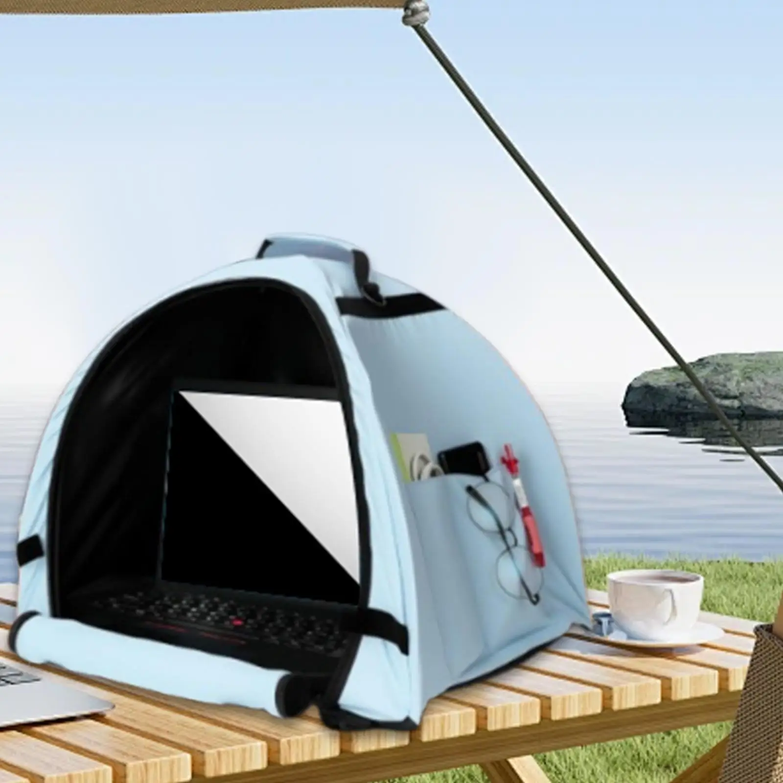 

15 inch Laptop Sun Shade for Working Outdoor Travel Bag Foldable Laptop Tent