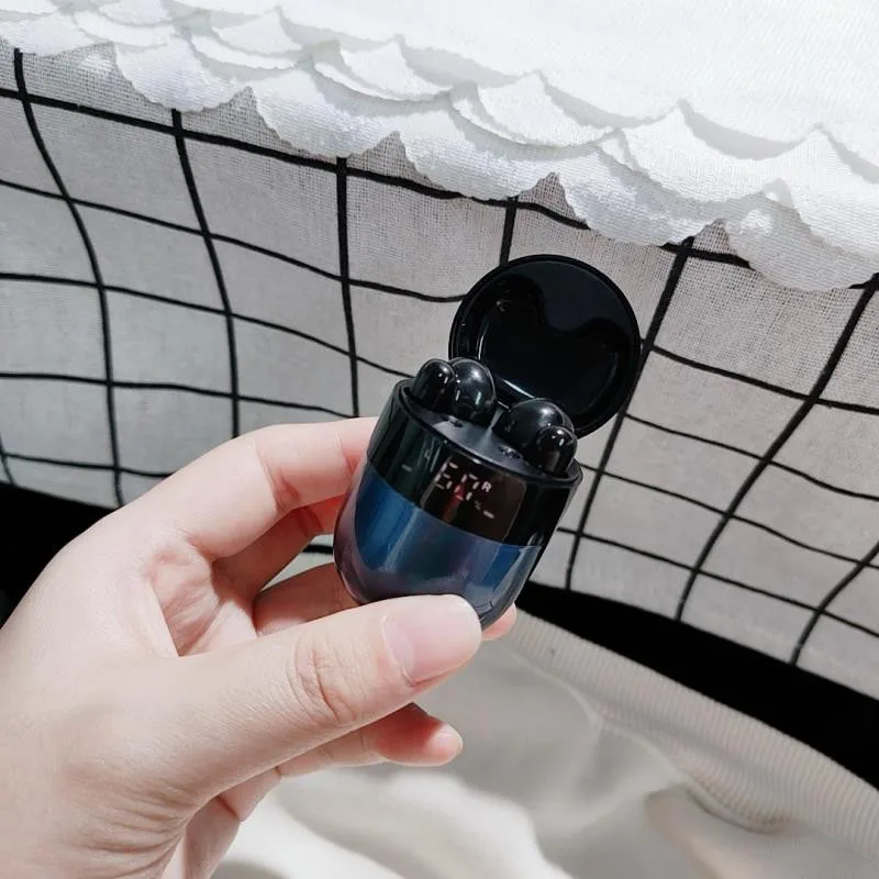 Bezprzewodowe słuchawki Bluetooth Sportowe słuchawki douszne z zestawem głośnomówiącym i cyfrowym wyświetlaczem zasilania Etui ładujące Czarny