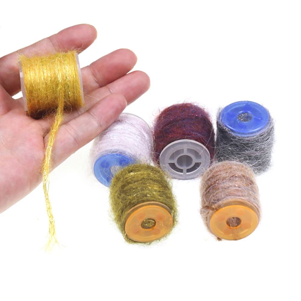 1PC Dirty Bug Yarn Mottled Dubbing Thread Fly Fishing Tying Material for Shrimps Baetis Caddis Nymphs Lure Bait  5M/spool