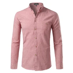 Mens Long Sleeved Shirt Cotton Classic Striped Button Shirt Slim Fit Casual Business Male Social Dress Shirts for Man Spring Ne