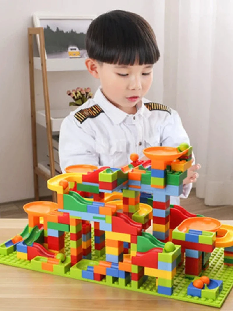 

Универсальный набор строительных блоков, совместимый с мелкими частицами, катящийся шар, головоломка для раннего образования, сделай сам, праздничный подарок, игрушка