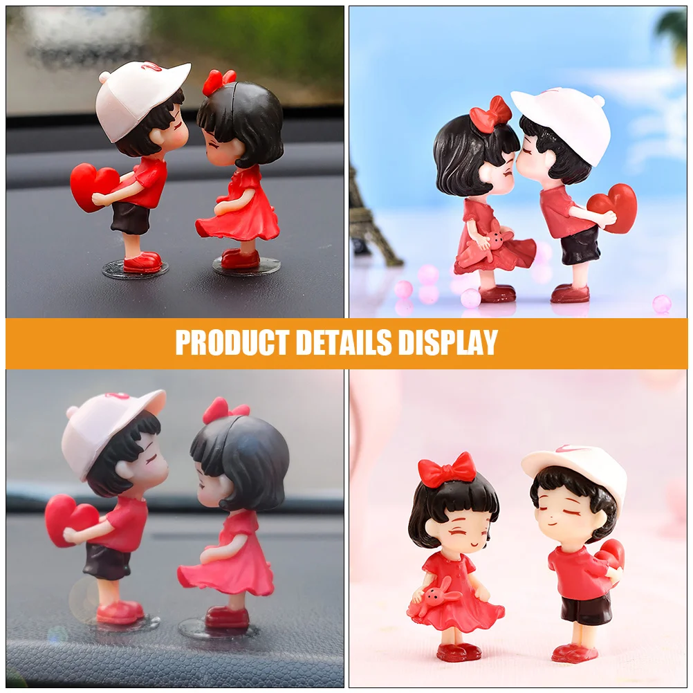 Car Ornaments Decorations Couple Red Accessory Cars Interior Balloon Statue Office