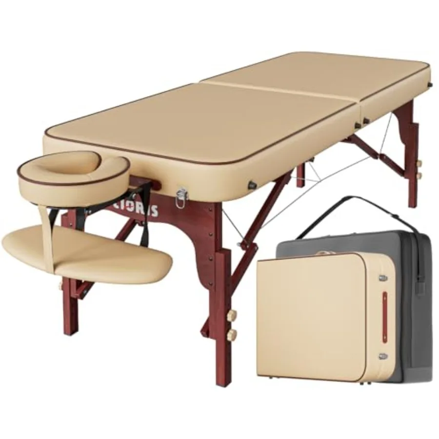 

CLORIS 84" Professional Massage Table Portable Reinforced Wooden Leg Hold Up to 1100LBS 2 Folding Lightweight Spa Solon Tattoo