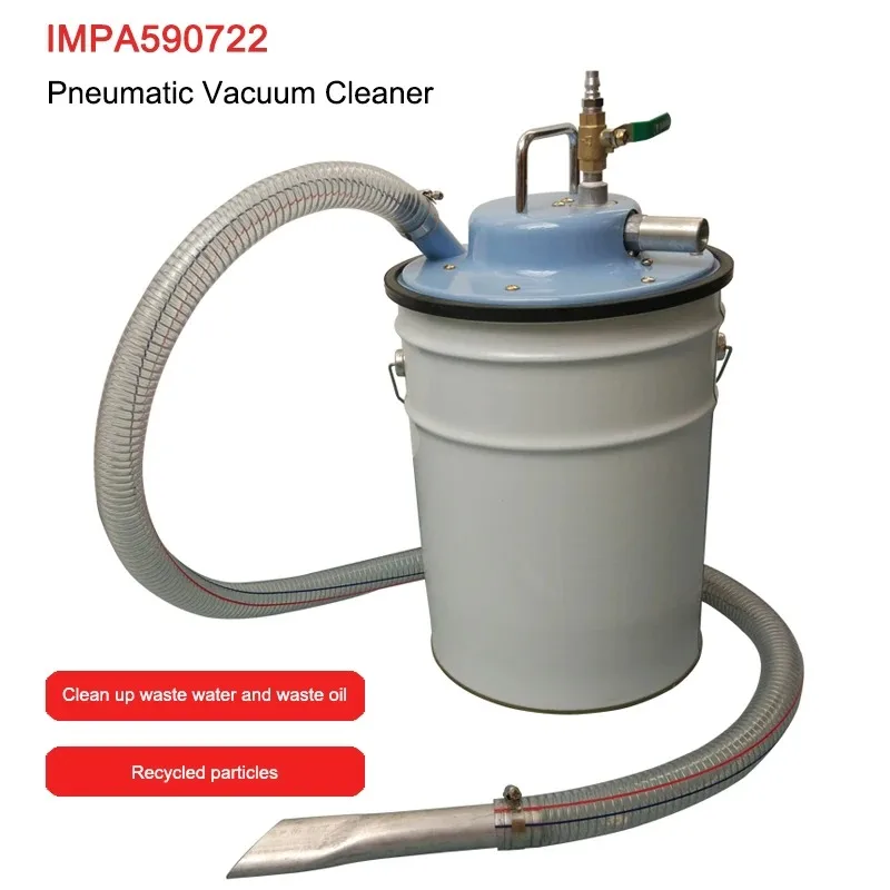 Pneumatic vacuum cleaner Industrial iron dust ash sand oil suction cleaning strong cyclone dust collection bucket rack device