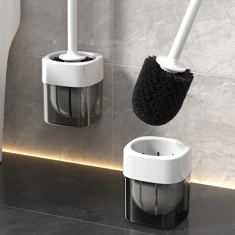 

Household Toilet Brush Set Household All-over Cleaning Brush Wall-mounted Bathroom Toilet Brush with Base Toilet Accessories