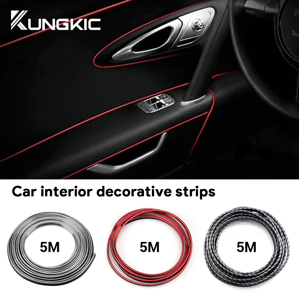 Strisce Decorative per interni Auto universali 5M modanature per interni Auto copertura per Auto Trim porta cruscotto Car-Styling