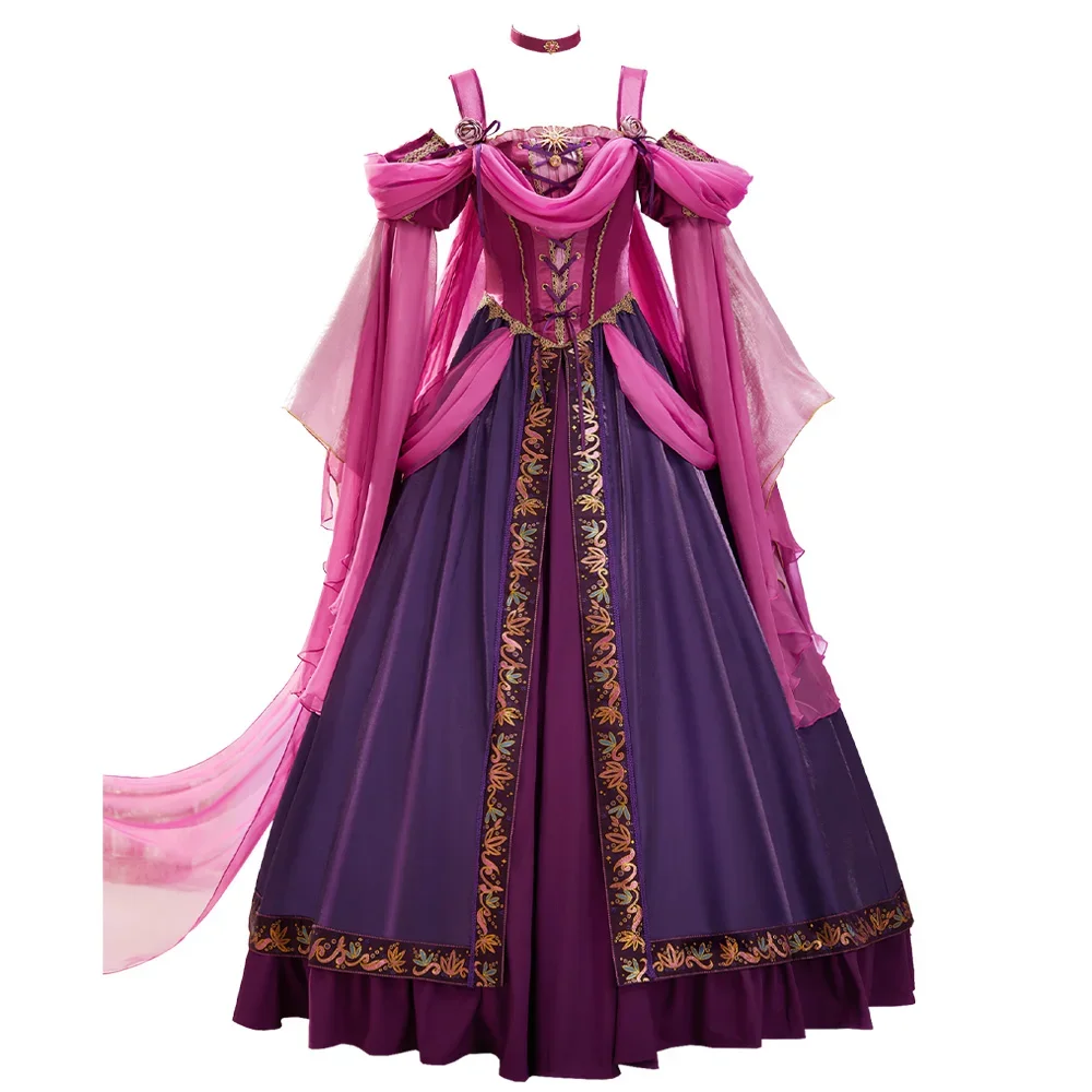 Miccostumes Women's Costume Princess Cosplay Medieval Dress with Wreath Headdress and Fluttering Ribbons