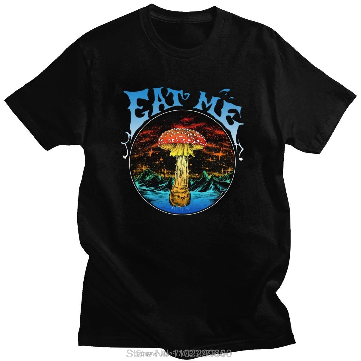 Eat Me T-Shirt Shroom Mushroom Fungi Psychedelic Hallucinations Men Cotton O-neck T Shirt Anime Tees Tops Streetwear Tshirt Gift