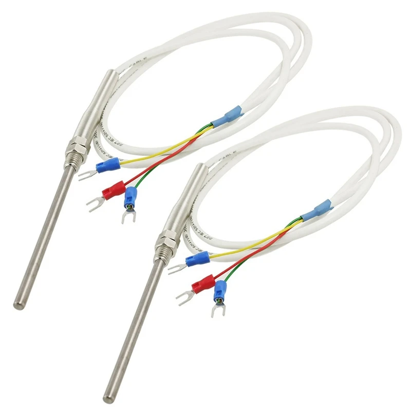 2X PT100 Sensor Temperature Control Thermocouple Probe 1M 3.3Ft-B61B