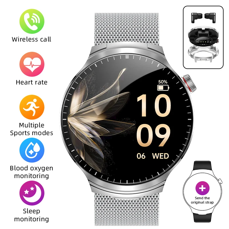 Men's LIGE TWS Smart Watch with Earbuds and Bluetooth Call