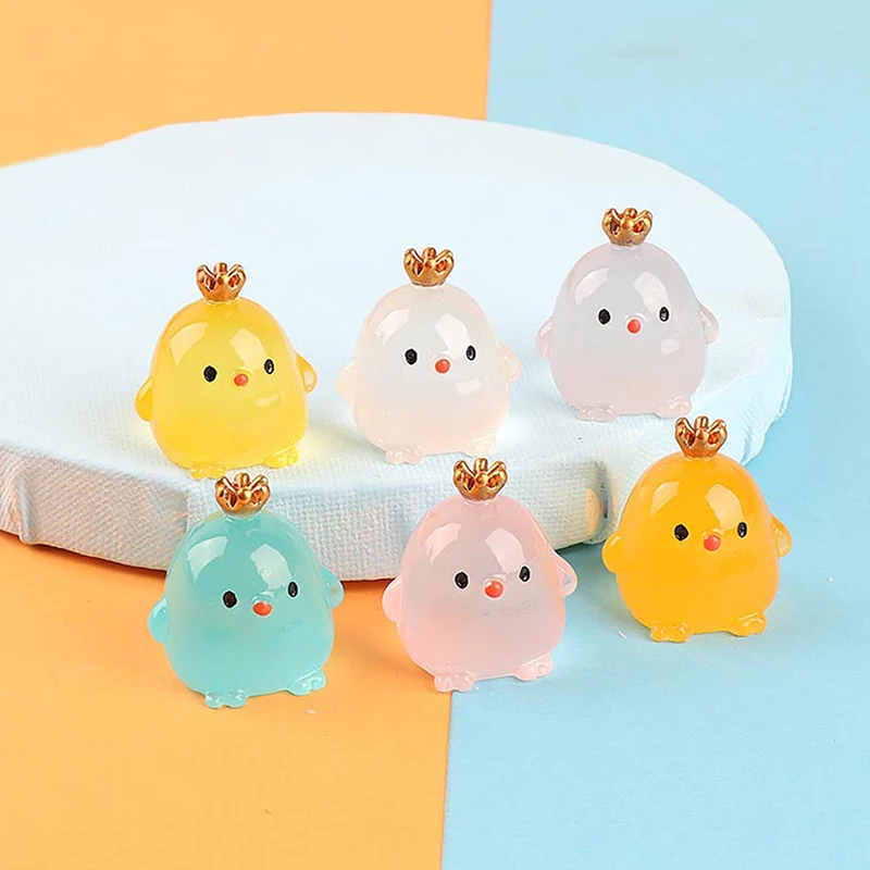 1PC Luminous Crown Chicken Microlandscape Succulent Plant DIY Decorative Creative Luminous Toy