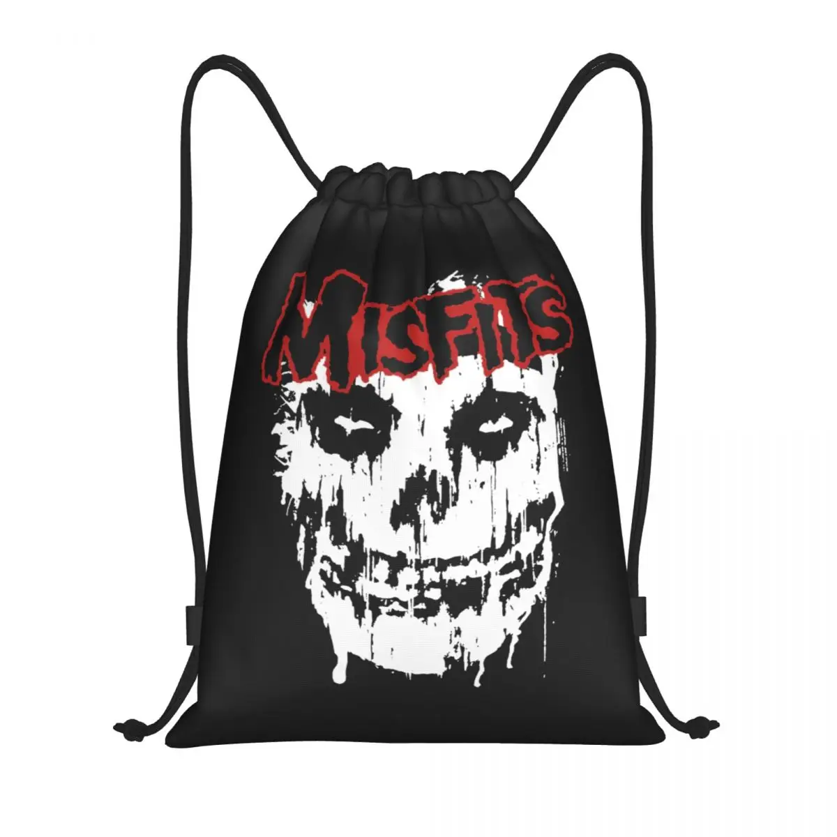 Custom Misfits Rock Punk Drawstring Bag Men Women Lightweight Skull Sports Gym Storage Backpack