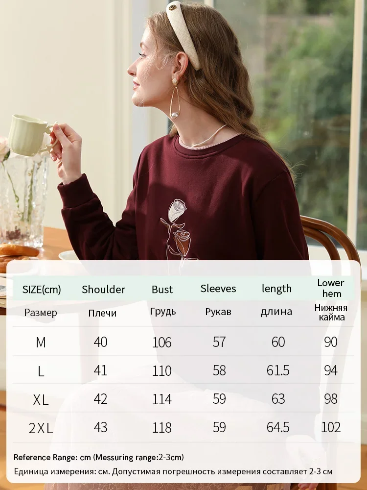 I BELIEVE YOU Women\'s Hoodies Winter 2023 New Lazy Lamb Wool Thickened Warm Round Neck Leisure Loose Trendy Blouses 2234195405