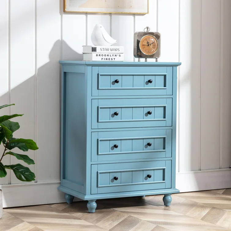 4 - Drawer Dresser Crafted From Durable MDF Eco-friendly Waterborne Finish Coat for Long-term Use 4 Chest of Drawers