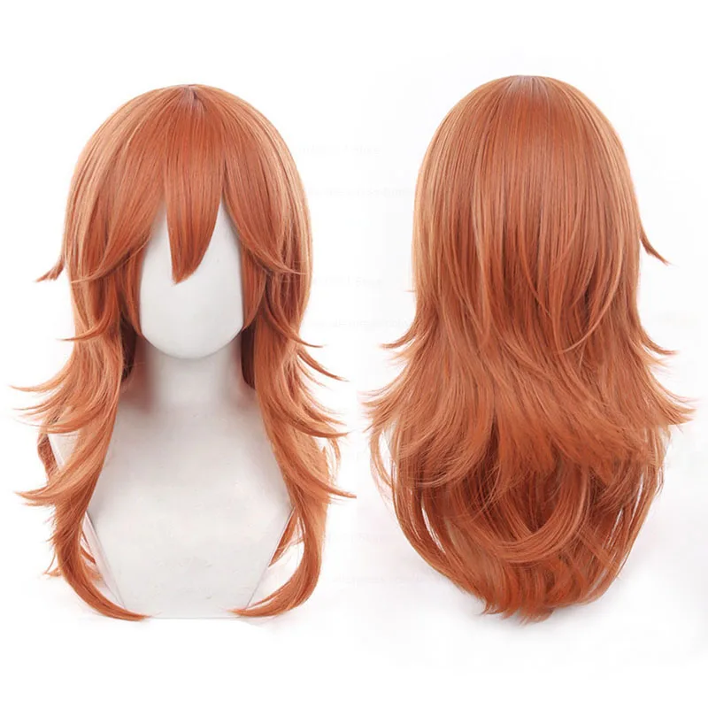 Angel Devil Cosplay Wig Chainsaw Man Cosplay High Quality 60cm Orange Brown Heat Resistant Synthetic Hair Anime Wigs + Wig Cap